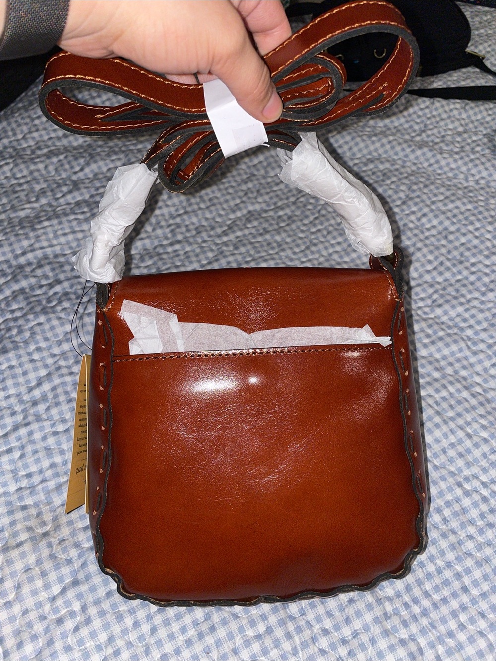 Patricia Nash Brown Floral Painted Leather Crossbody Bag - Picture 2 of 2